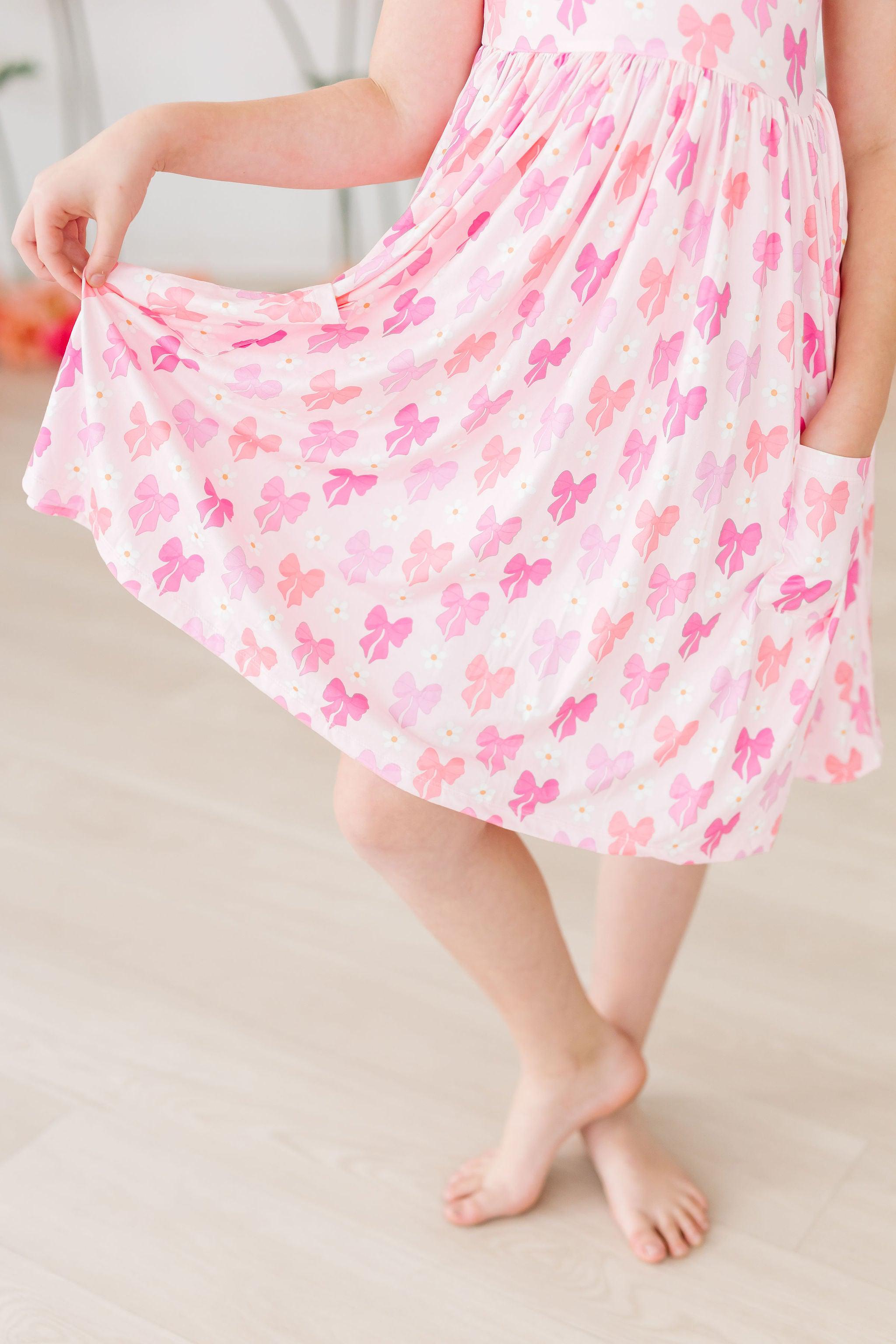 Mila & Rose ® Bow Beauty S/S Pocket Twirl Dress — alternative angle