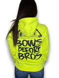 Luckless Outfitters Bows Before Bros Hoodie — detail close-up
