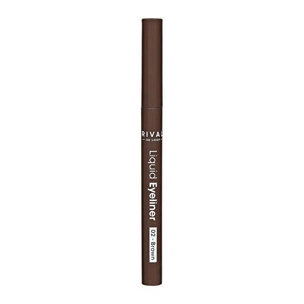 Rival de Loop Likid Eyeliner - Brown Liquid Eyeliner for Precise Eye Makeup - No:02