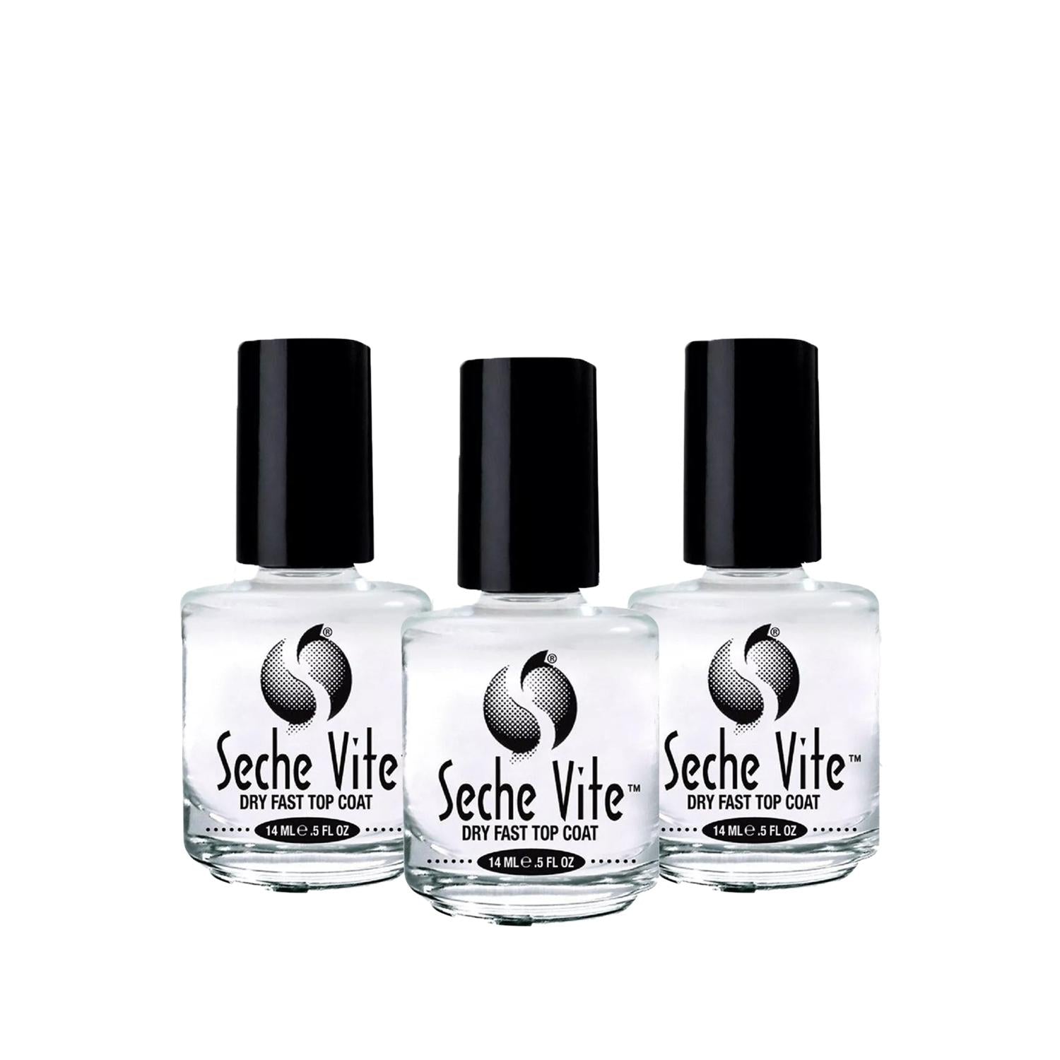Seche Vite Nail Dryer - Quick Dry Nail Polish Solution for Efficient Nail Care - 14ml x 3