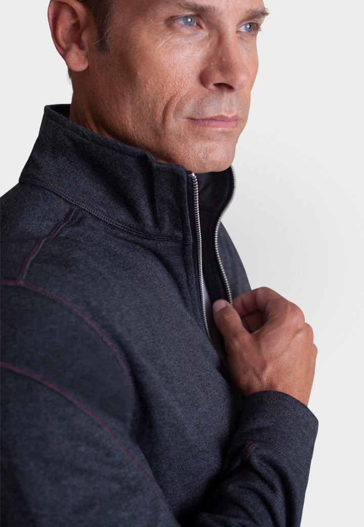Buki Breckenridge Full-Zip Sweatshirt - Charcoal Grey — detail close-up