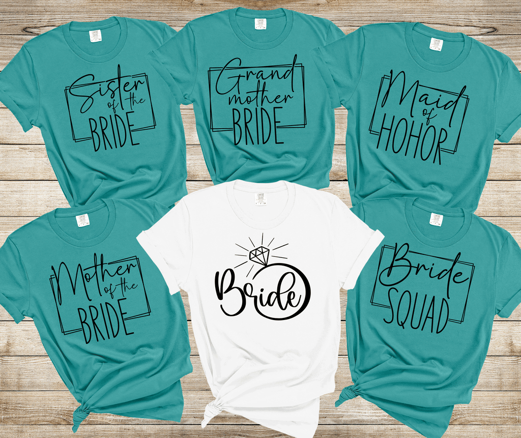 A Blessed Texas Mess Boutique Bride  Family shirts, Mon of Bride, bridal party shirts, Wedding shirts,… — A Blessed Texas Mess Boutique branding close-up