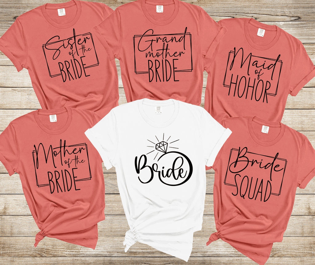 A Blessed Texas Mess Boutique Bride  Family shirts, Mon of Bride, bridal party shirts, Wedding shirts,… — main product shot