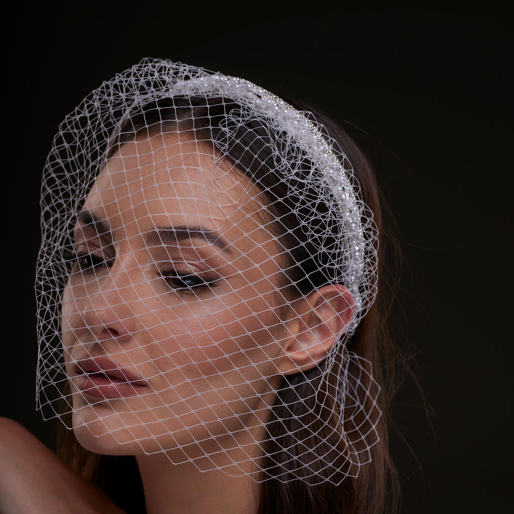 Bridal Birdcage Veil Headband – Bridal Port, view 2