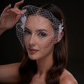 Bridal Birdcage Veil with Pearl & Leaf Side Comb – Bridal Port