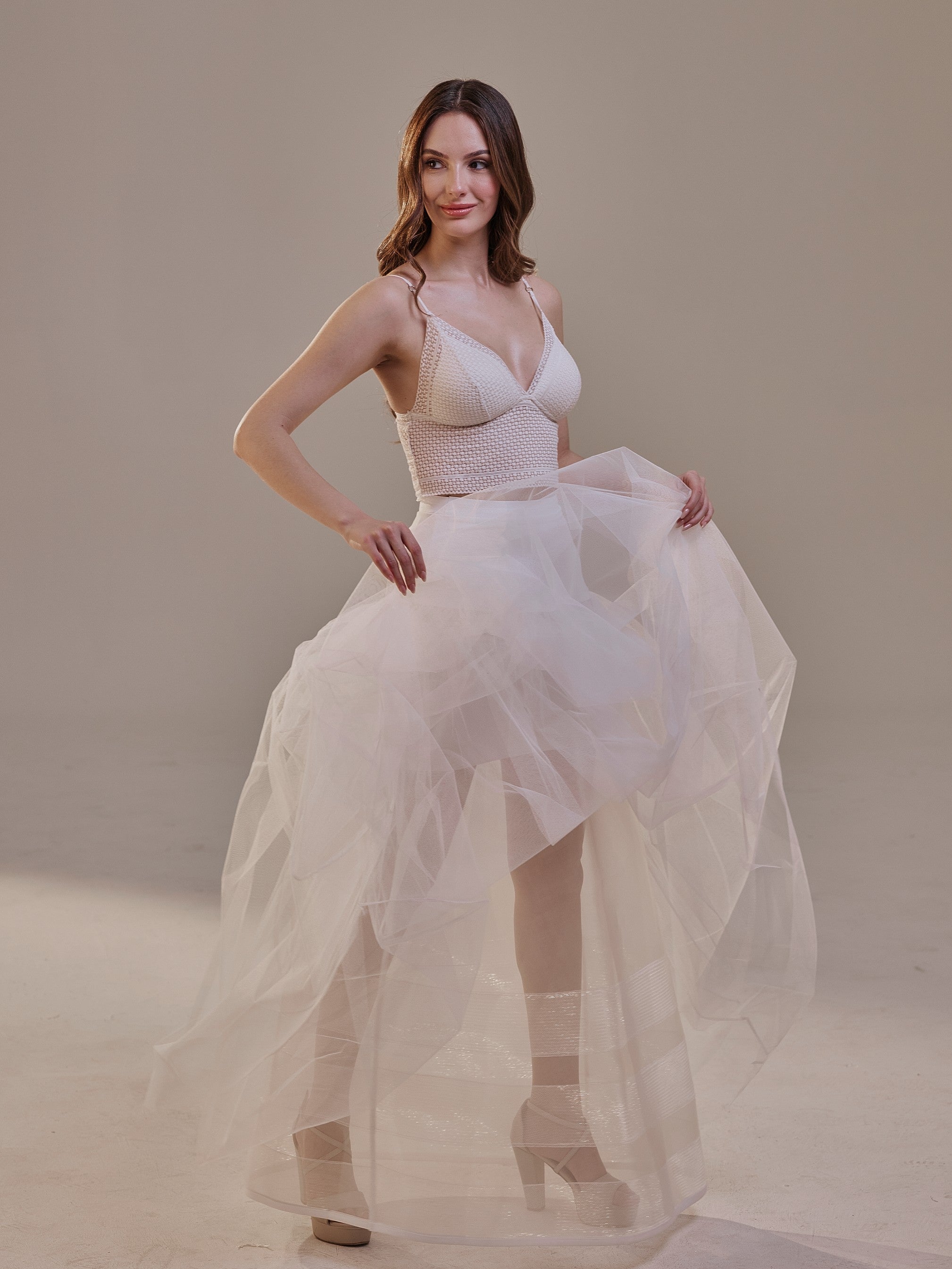 Bridal Petticoat with Corsage and Hard Net Tulle Underskirt ,Wedding Crinoline with Petticoat Netting Fabric – Bridal Port