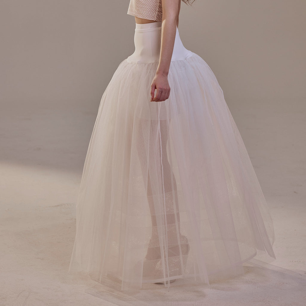 Bridal Petticoat with Corsage and Hard Net Tulle Underskirt ,Wedding Crinoline with Petticoat Netting Fabric – Bridal Port, v