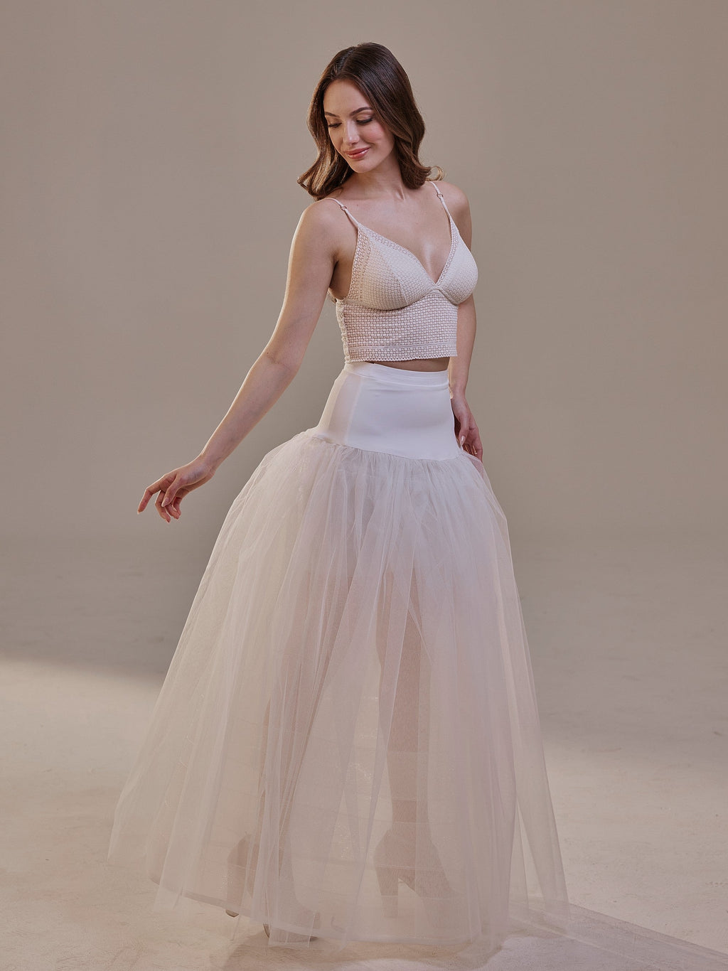 Bridal Petticoat with Corsage and Hard Net Tulle Underskirt ,Wedding Crinoline with Petticoat Netting Fabric – Bridal Port, v
