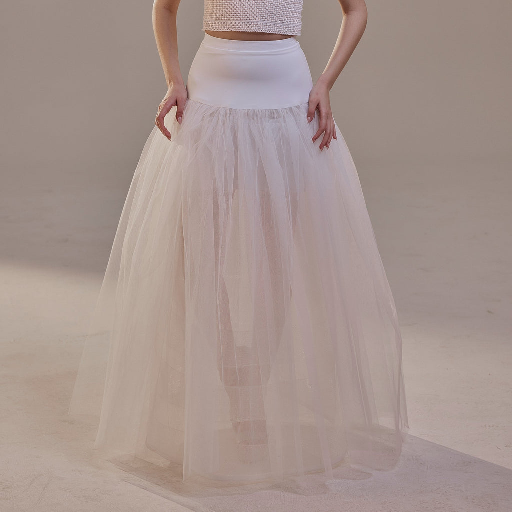 Bridal Petticoat with Corsage and Hard Net Tulle Underskirt ,Wedding Crinoline with Petticoat Netting Fabric – Bridal Port, v