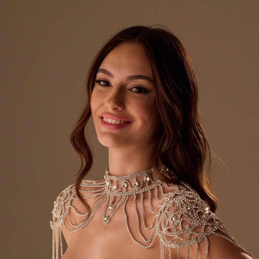 Bridal Shoulder Necklace- Shoulder Body Jewelry – Bridal Port, view 6