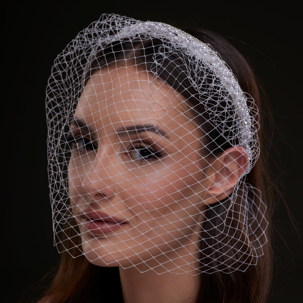 Bridal Birdcage Veil Headband – Bridal Port, view 3