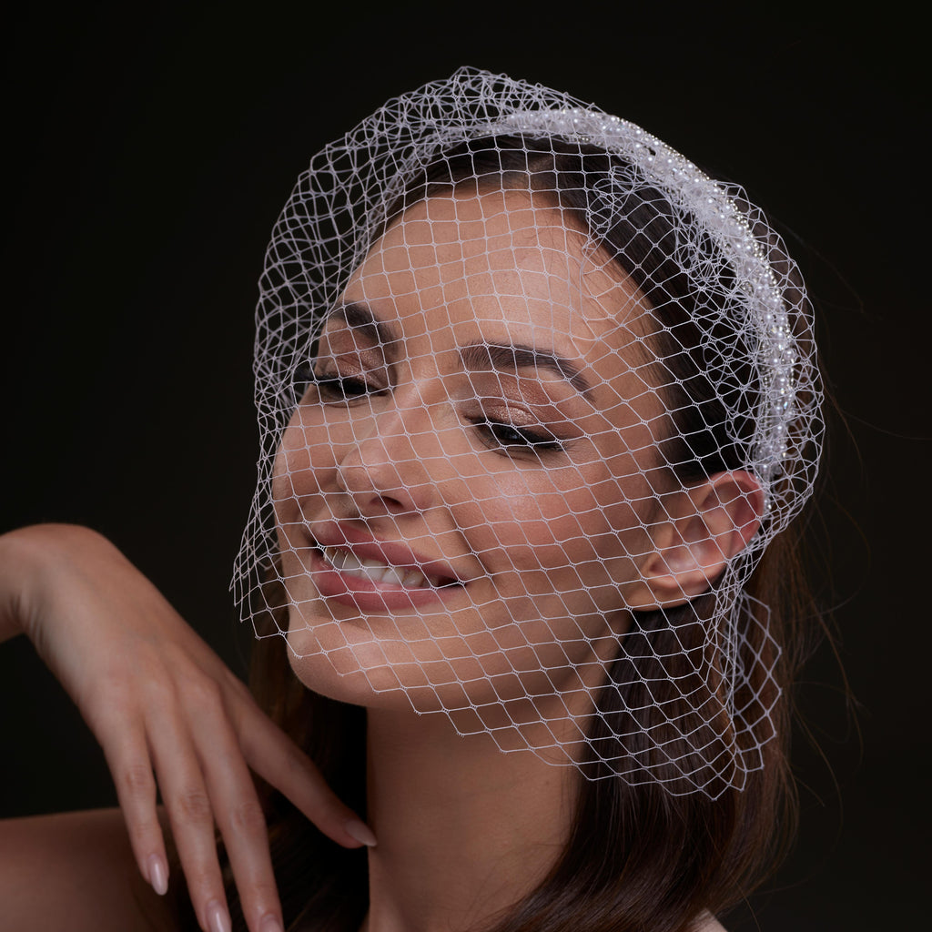 Bridal Birdcage Veil Headband – Bridal Port, view 4