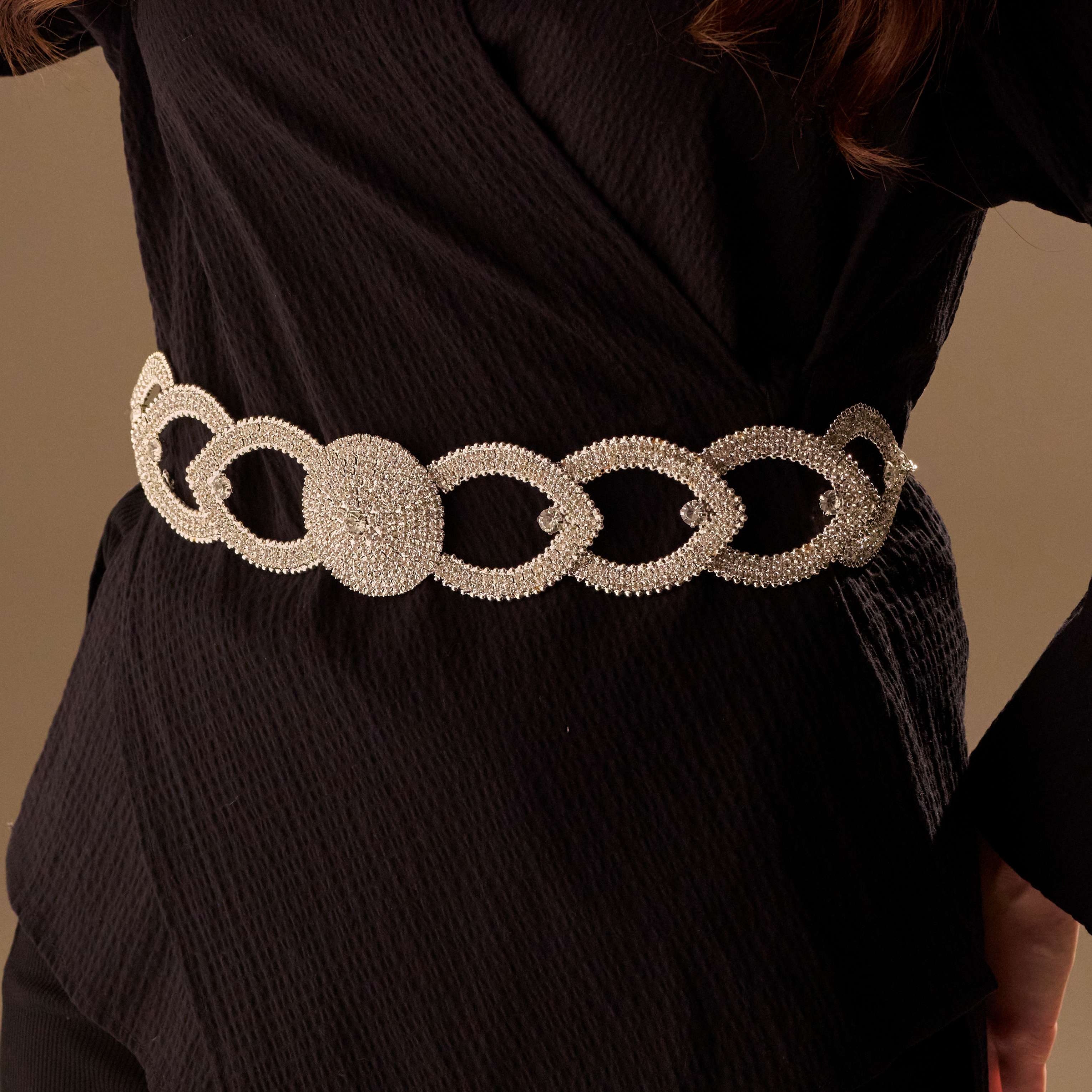 Elegant Silver Wedding Belt- Bridal Sash Belt, Jeweled Belt – Bridal Port, view 3