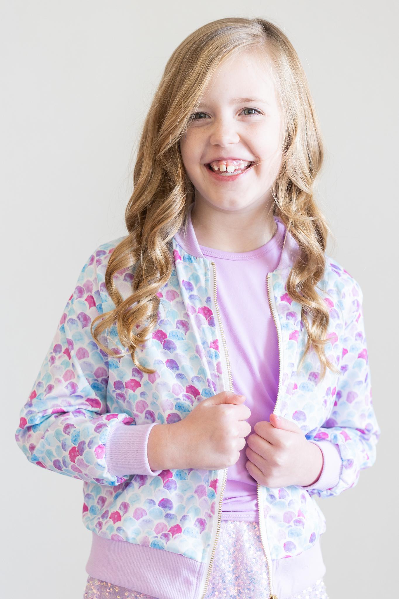 Mila & Rose ® Bright Lilac S/S Ruffle Tee — alternative angle
