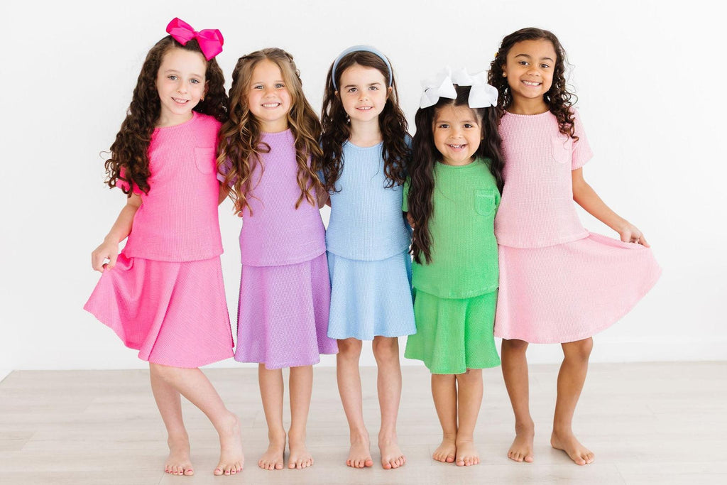 Mila & Rose ® Neon Pink Scrunchy Twirl Skort — lifestyle context