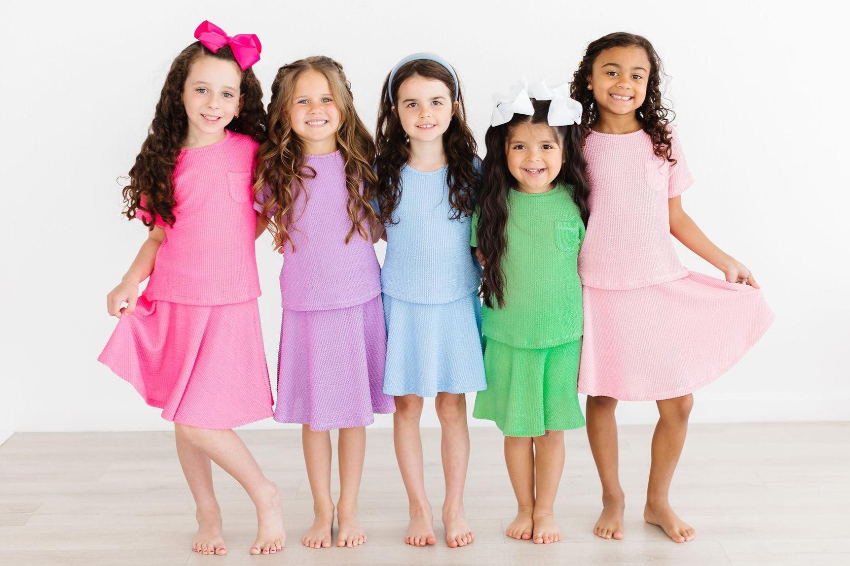 Mila & Rose ® Neon Pink Scrunchy Twirl Skort — lifestyle context