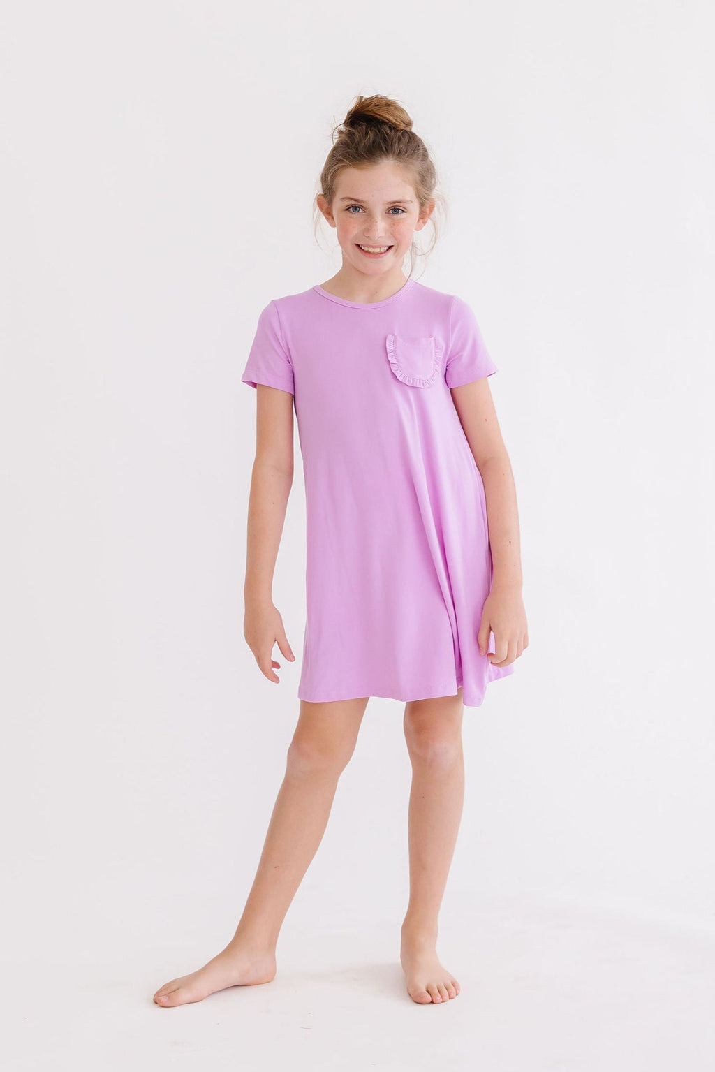 Mila & Rose ® Bright Lilac T-Shirt Dress — back view
