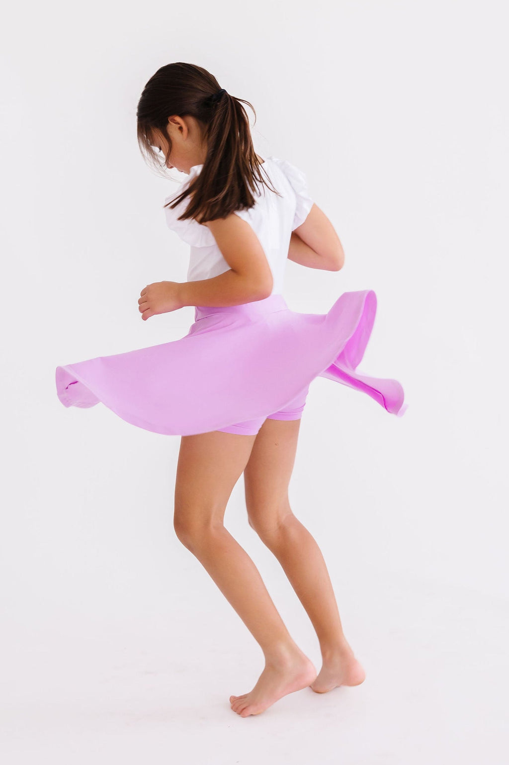 Mila & Rose ® Bright Lilac Twirl Skort — side view