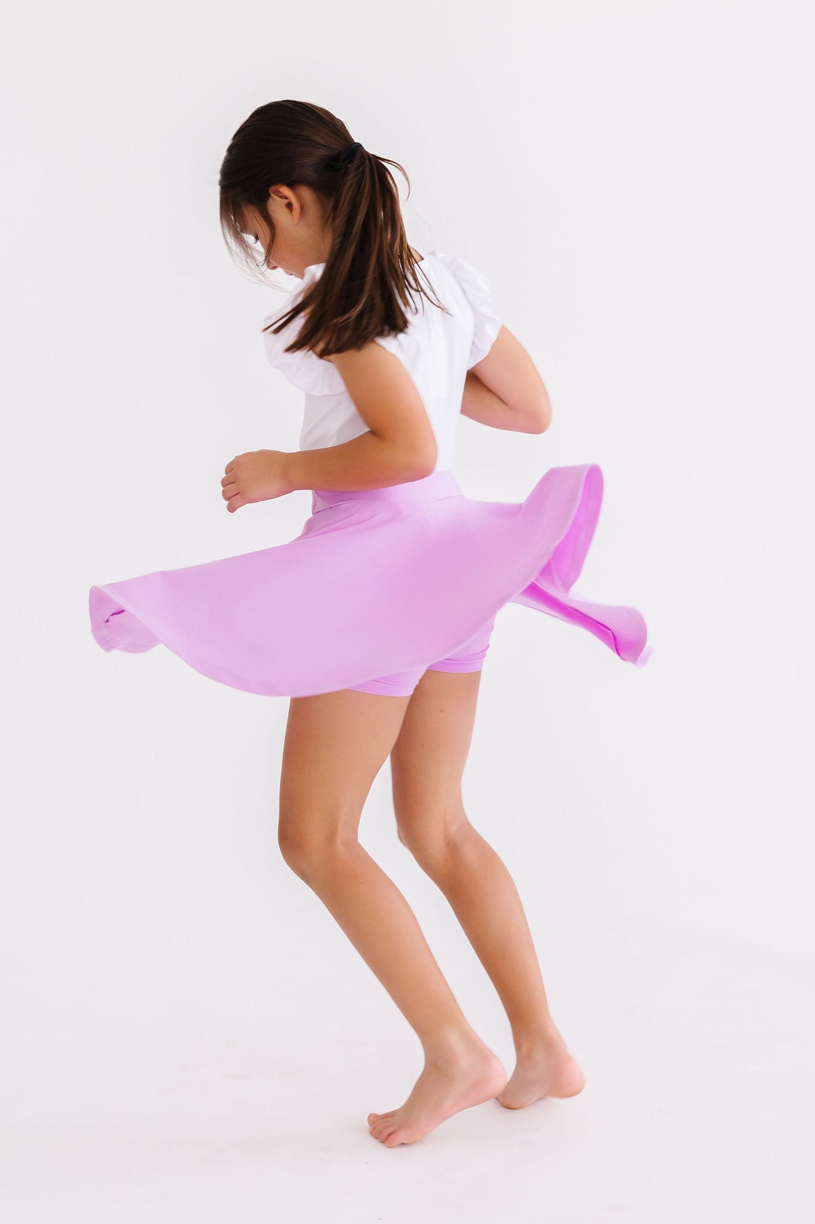 Mila & Rose ® Bright Lilac Twirl Skort — side view