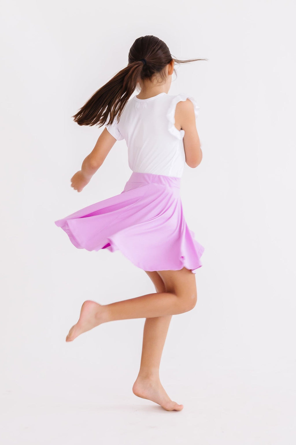 Mila & Rose ® Bright Lilac Twirl Skort — back view