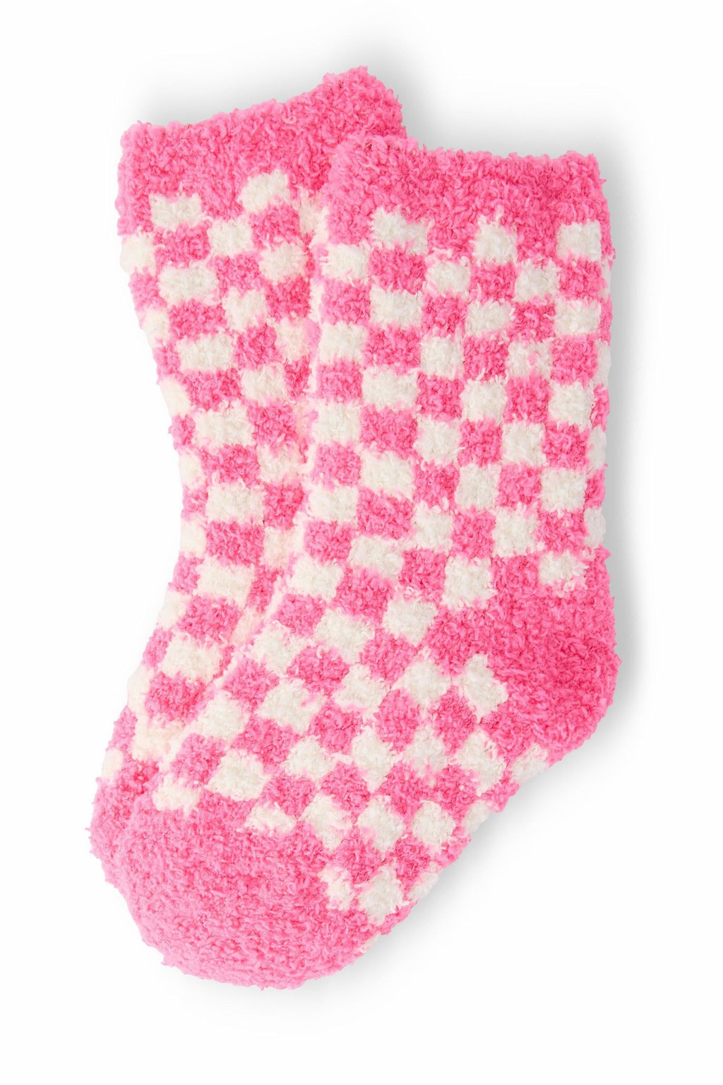 Mila & Rose ® Bright Pink Checker Cozy Socks — main product shot