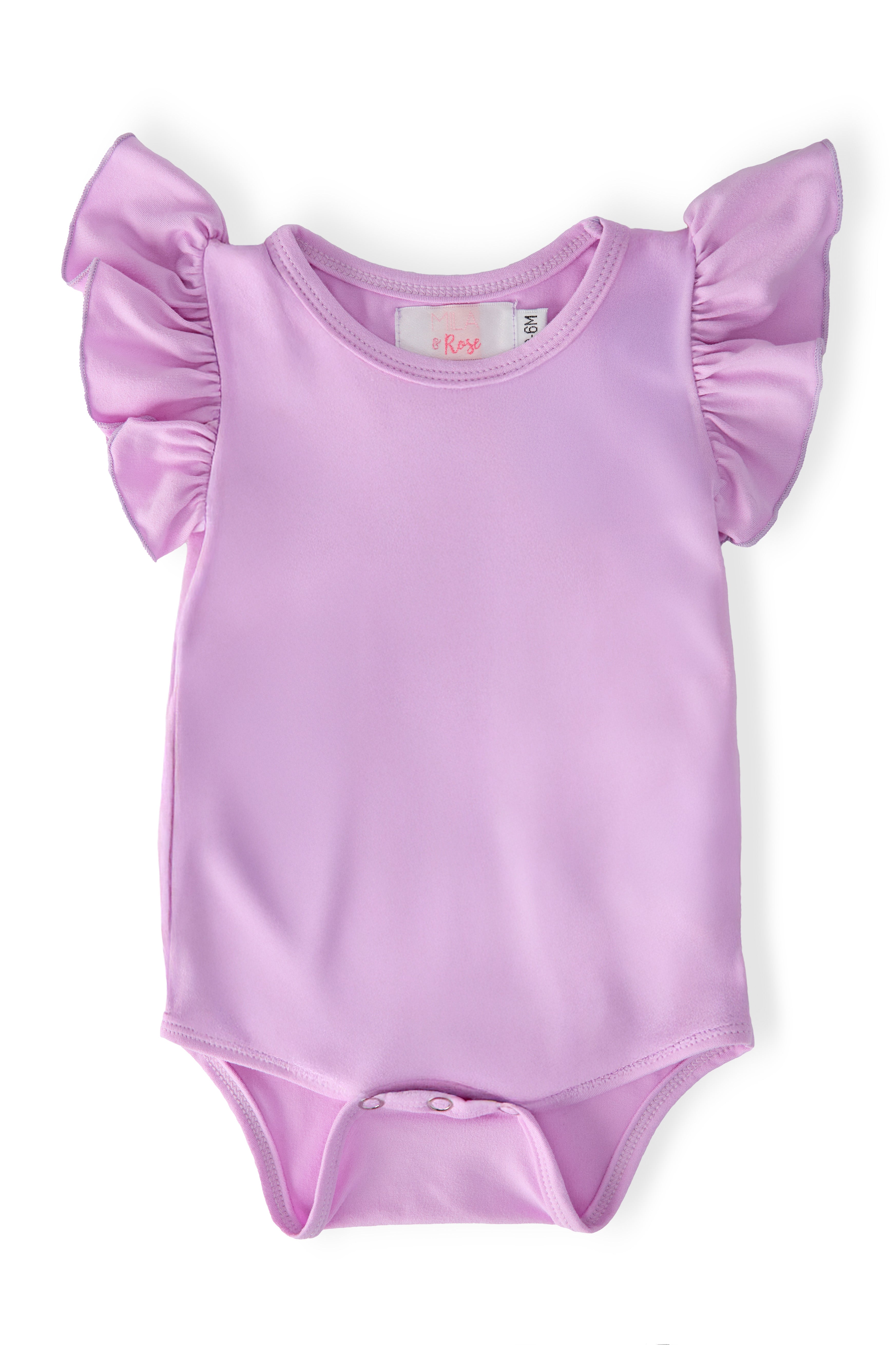 Mila & Rose ® Bright Lilac S/S Flutter Bodysuit — main product shot