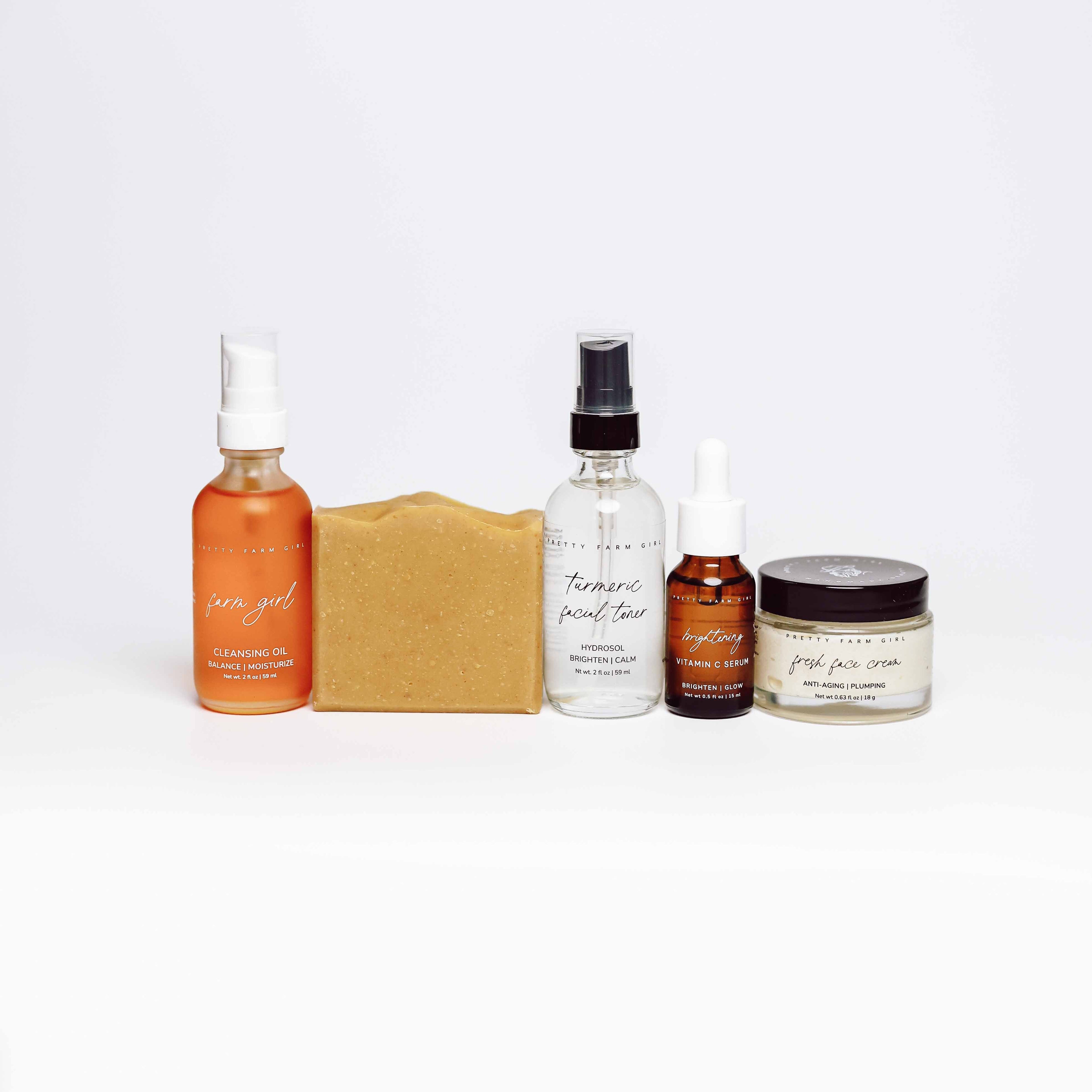 Pretty farm girl Dark Spot Brightening Kit — lifestyle context