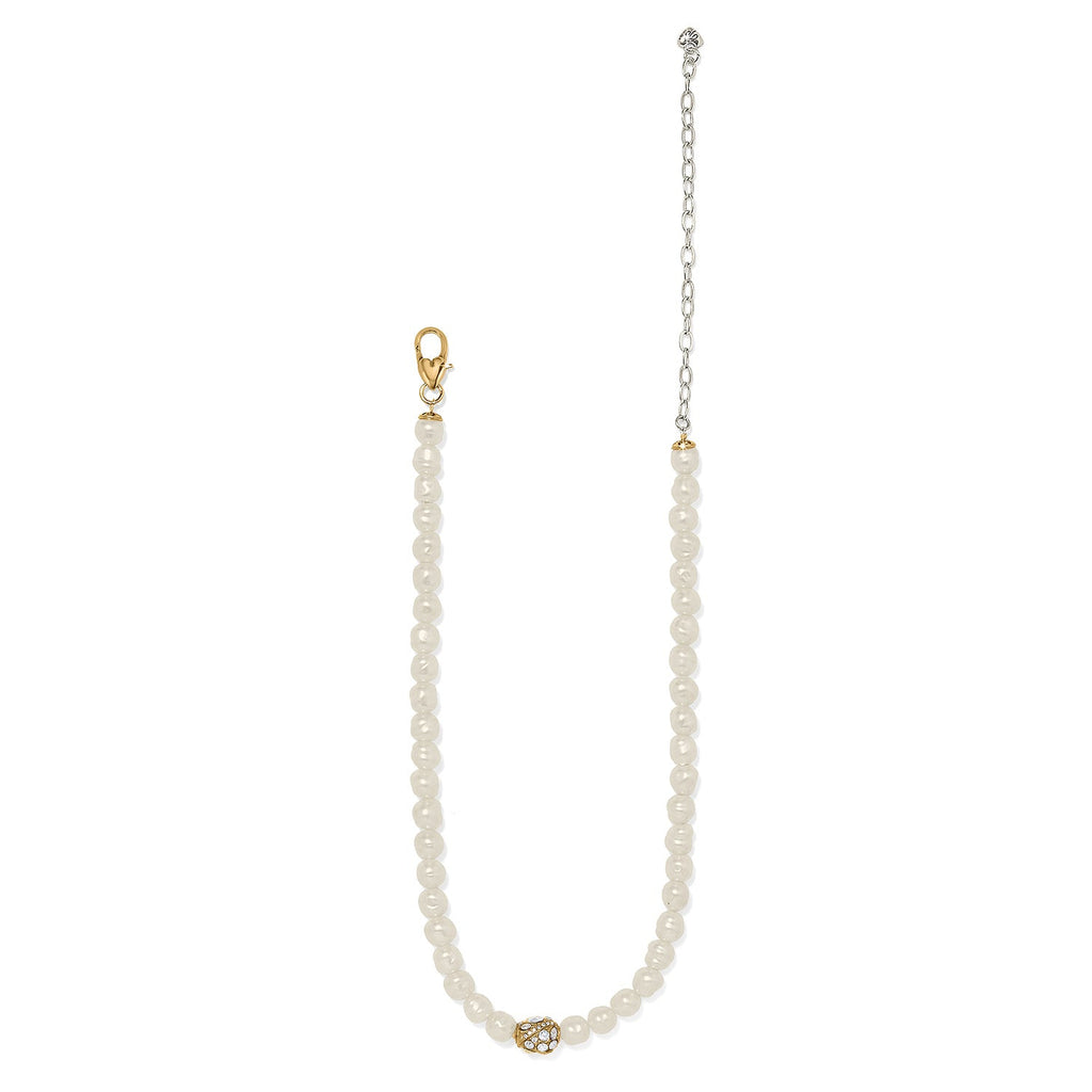 KADOU BOUTIQUE Brighton Trust Your Journey Pearl Necklace — detail close-up