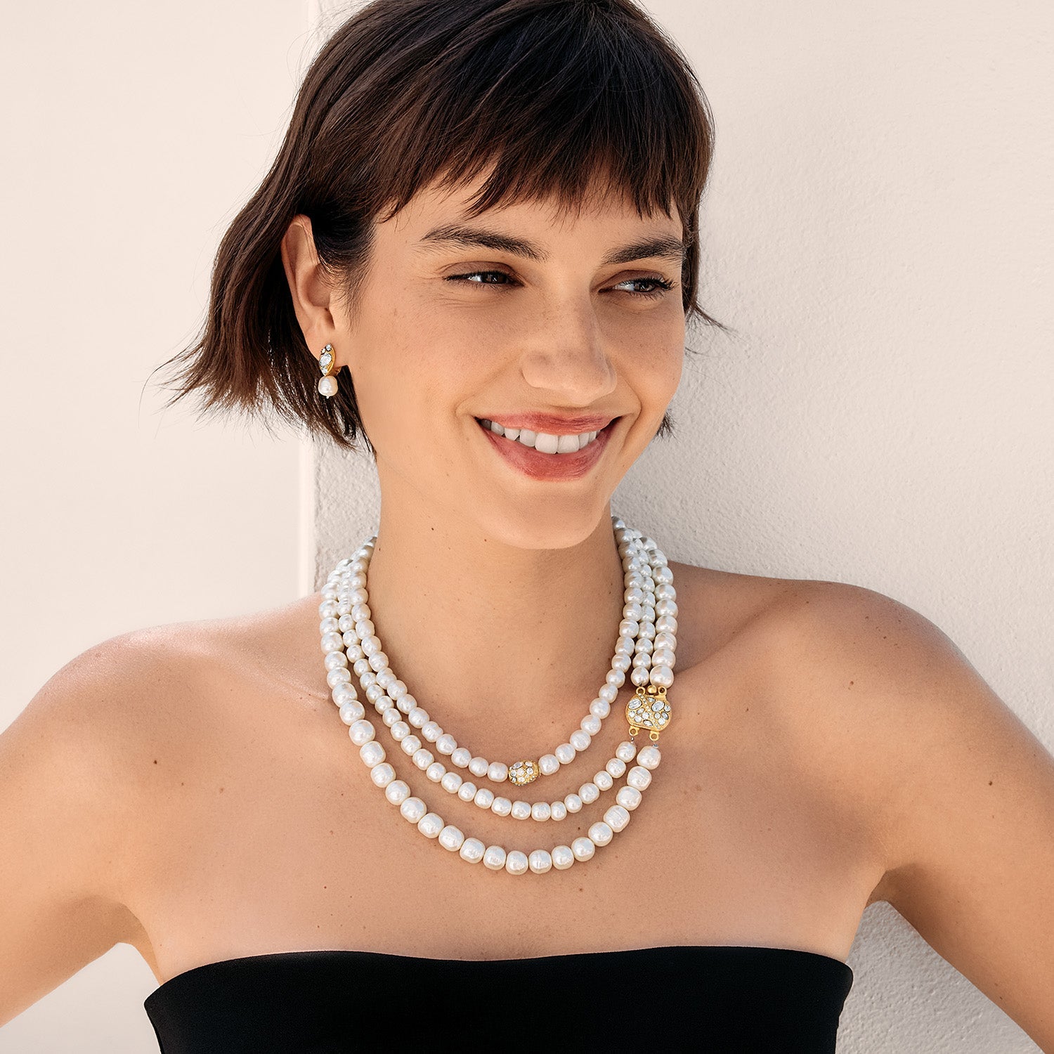 KADOU BOUTIQUE Brighton Trust Your Journey Pearl Necklace — lifestyle context