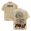 Broly The Legendary DBZ Vintage Washed T-Shirt – Double Printed Oversized Graphic Tee, Lightweight Cotton Anime Streetwear