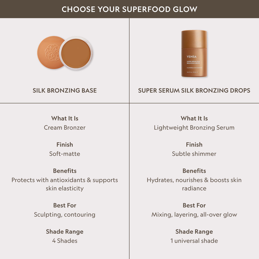 YENSA Super Serum Silk Bronzing Drops — lifestyle bronzed-glow look