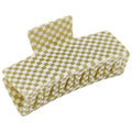 Chunks Olive Check Medium Hair Claw Clip - Stylish Acetate Hair Clip for Updos & Fine Hair - Sustainable Fashion Accessory