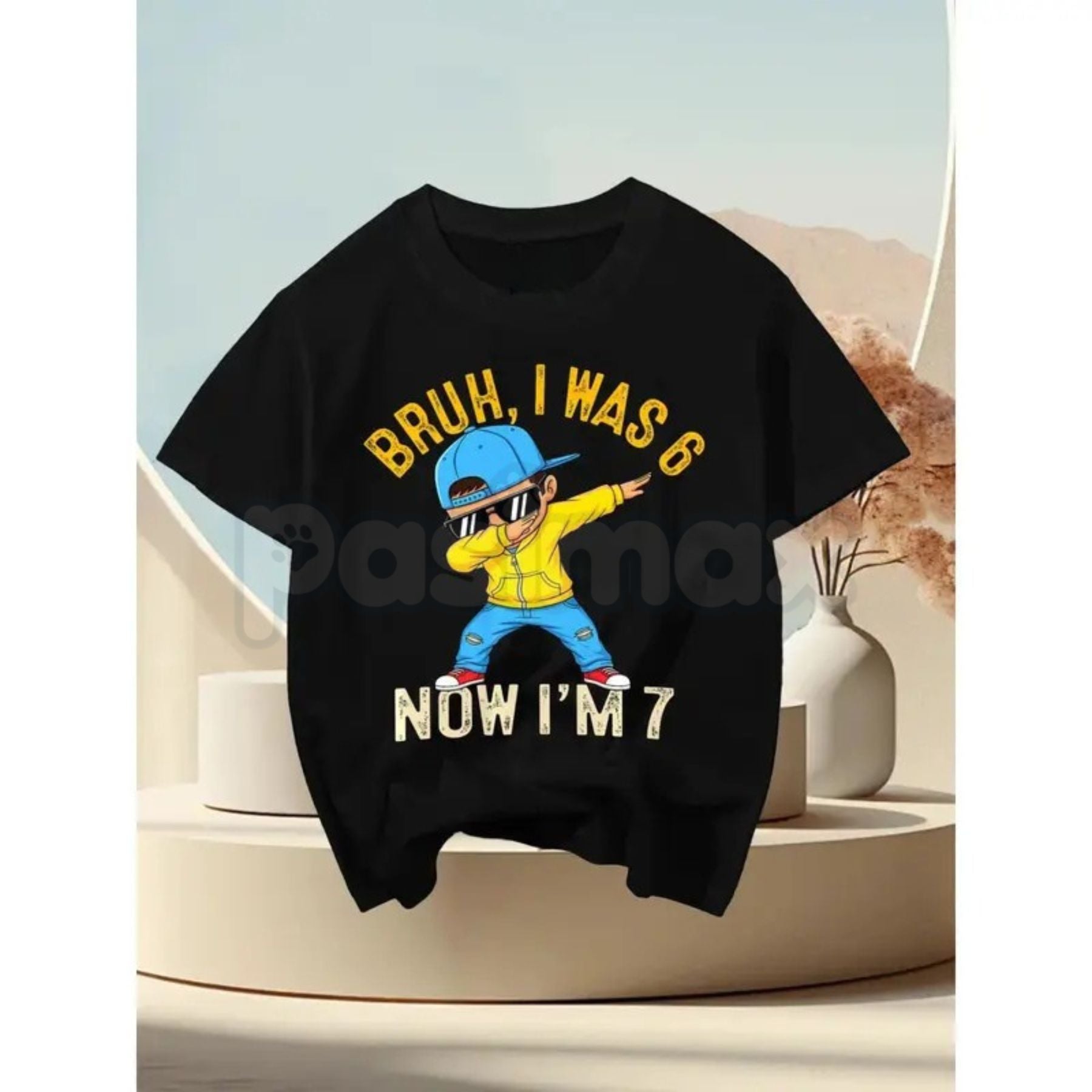 "Bruh I Was 6 Now I'm 7" Birthday T-Shirt – Funny Kid's Dabbing Graphic Tee