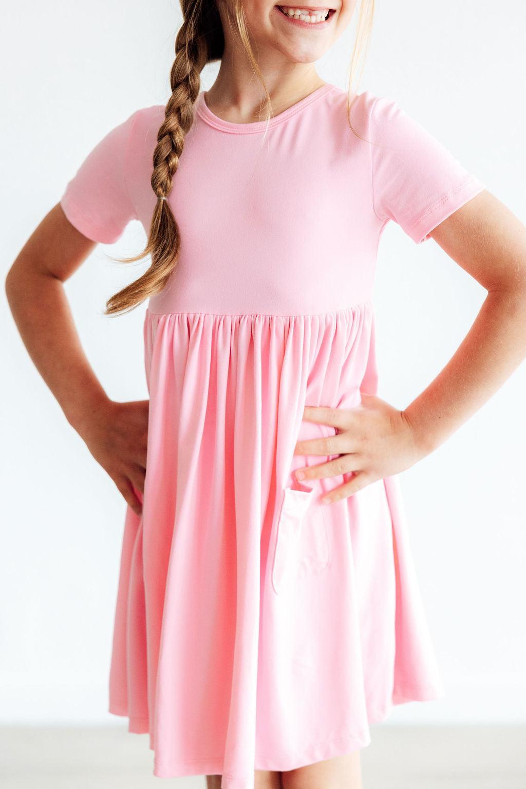 Mila & Rose ® Bubblegum Pink S/S Pocket Twirl Dress — main product shot