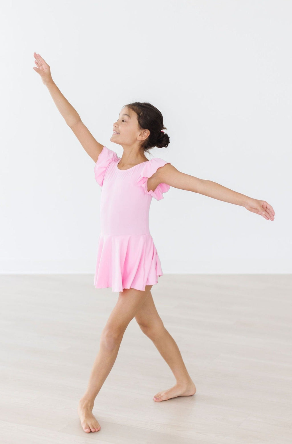 Mila & Rose ® Bubblegum Pink S/S Twirl Leotard — back view