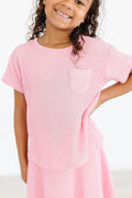 Mila & Rose ® Bubblegum Pink Scrunchy Pocket Tee — main product shot