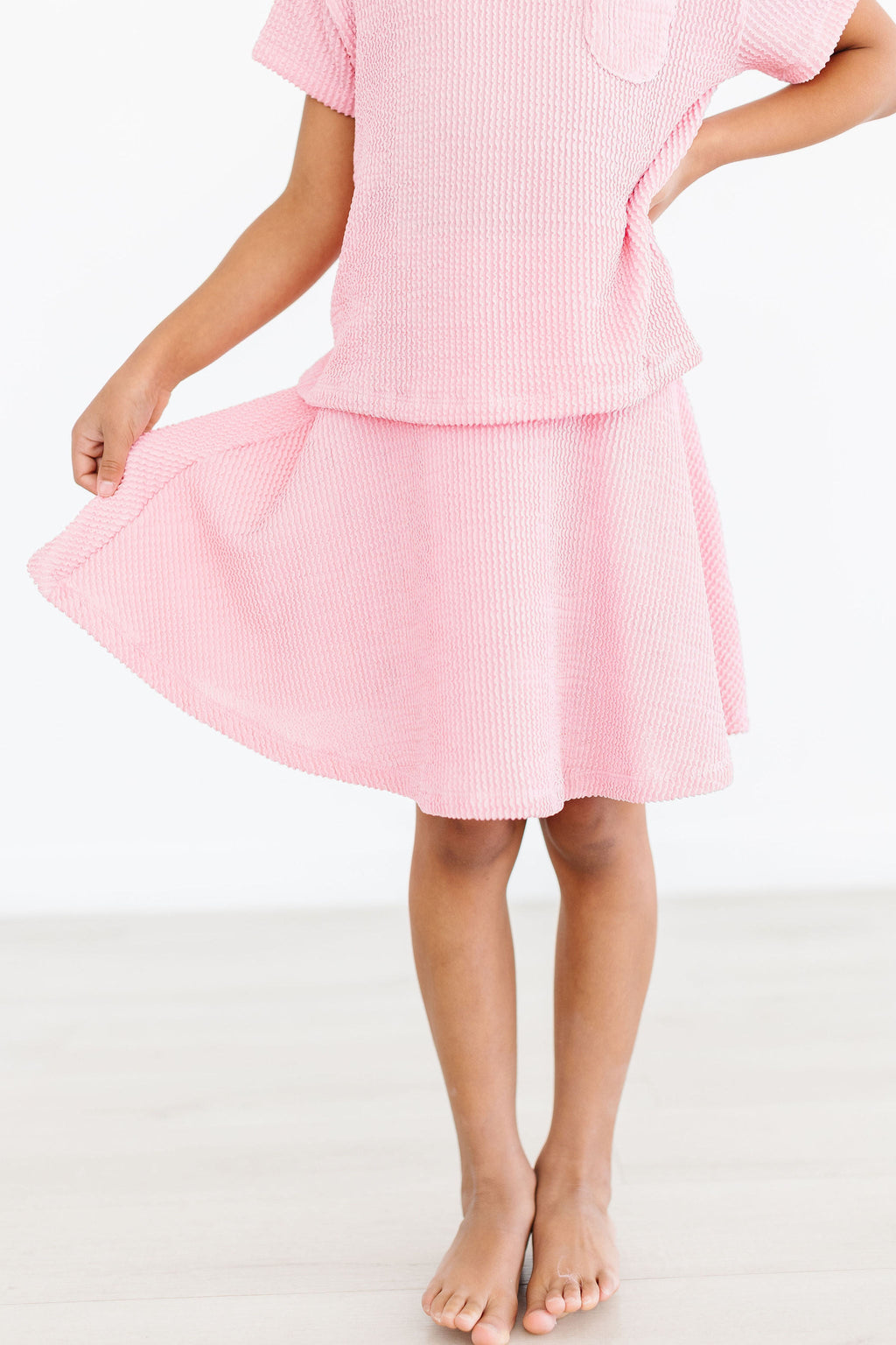 Mila & Rose ® Bubblegum Pink Scrunchy Twirl Skort — main product shot