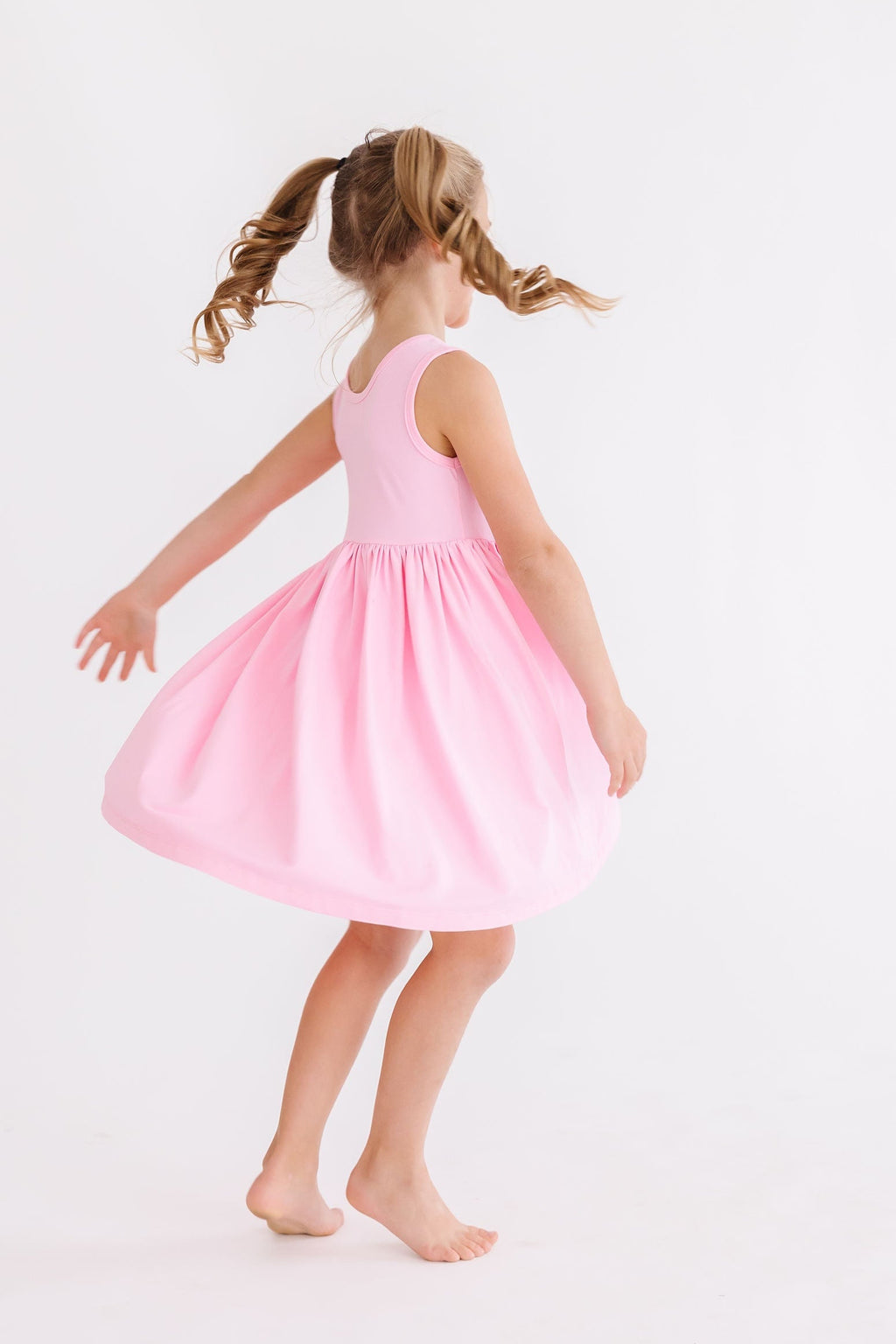 Mila & Rose ® Bubblegum Pink Tank Pocket Twirl Dress — lifestyle context