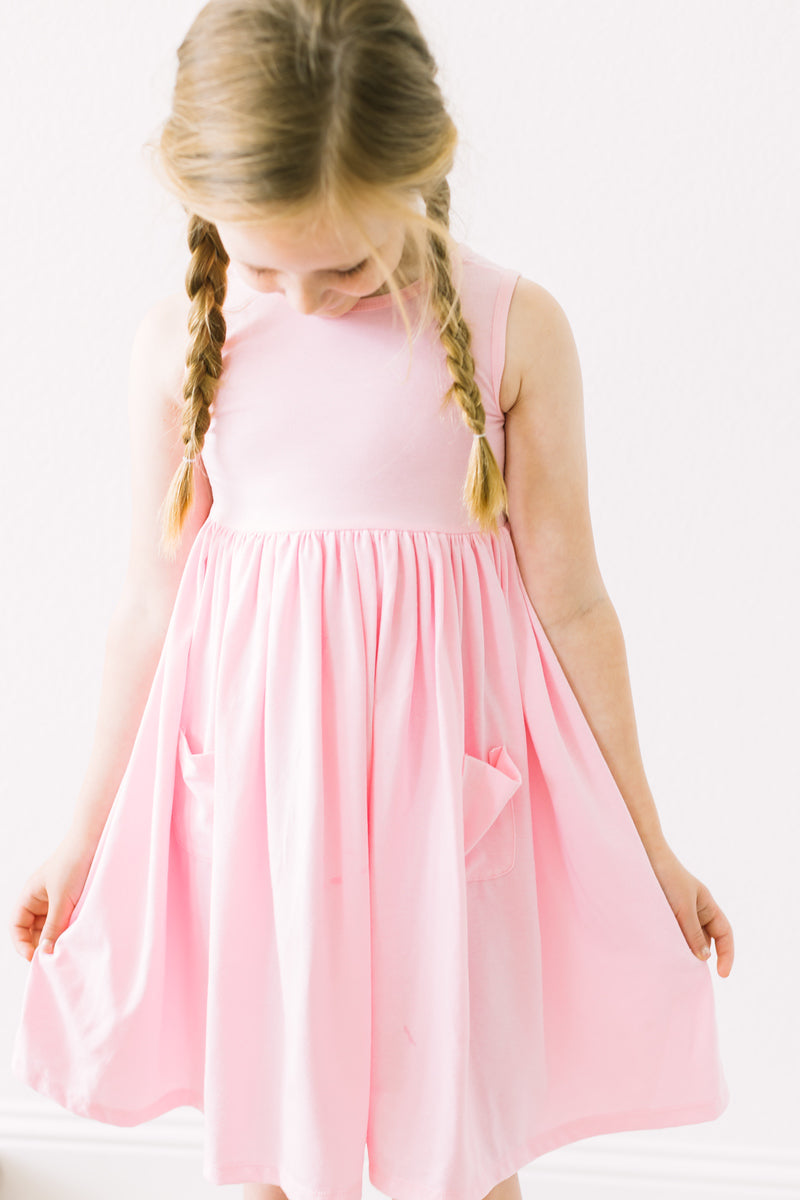 Mila & Rose ® Bubblegum Pink Tank Pocket Twirl Dress — side view