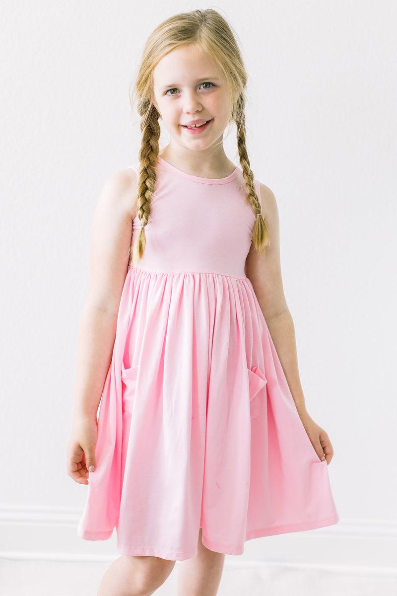 Mila & Rose ® Bubblegum Pink Tank Pocket Twirl Dress — alternative angle