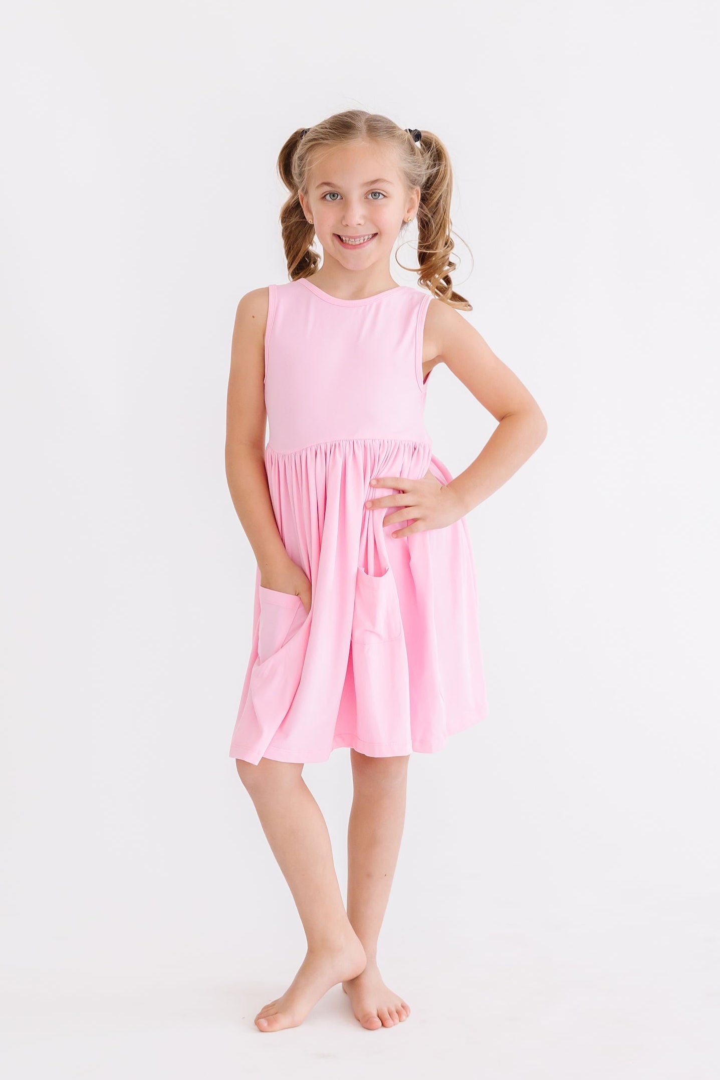 Mila & Rose ® Bubblegum Pink Tank Pocket Twirl Dress — main product shot