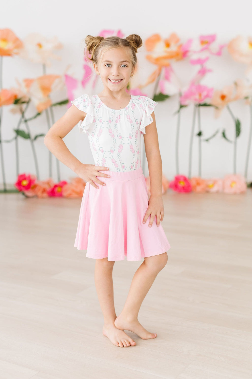 Mila & Rose ® Bubblegum Pink Twirl Skort — side view