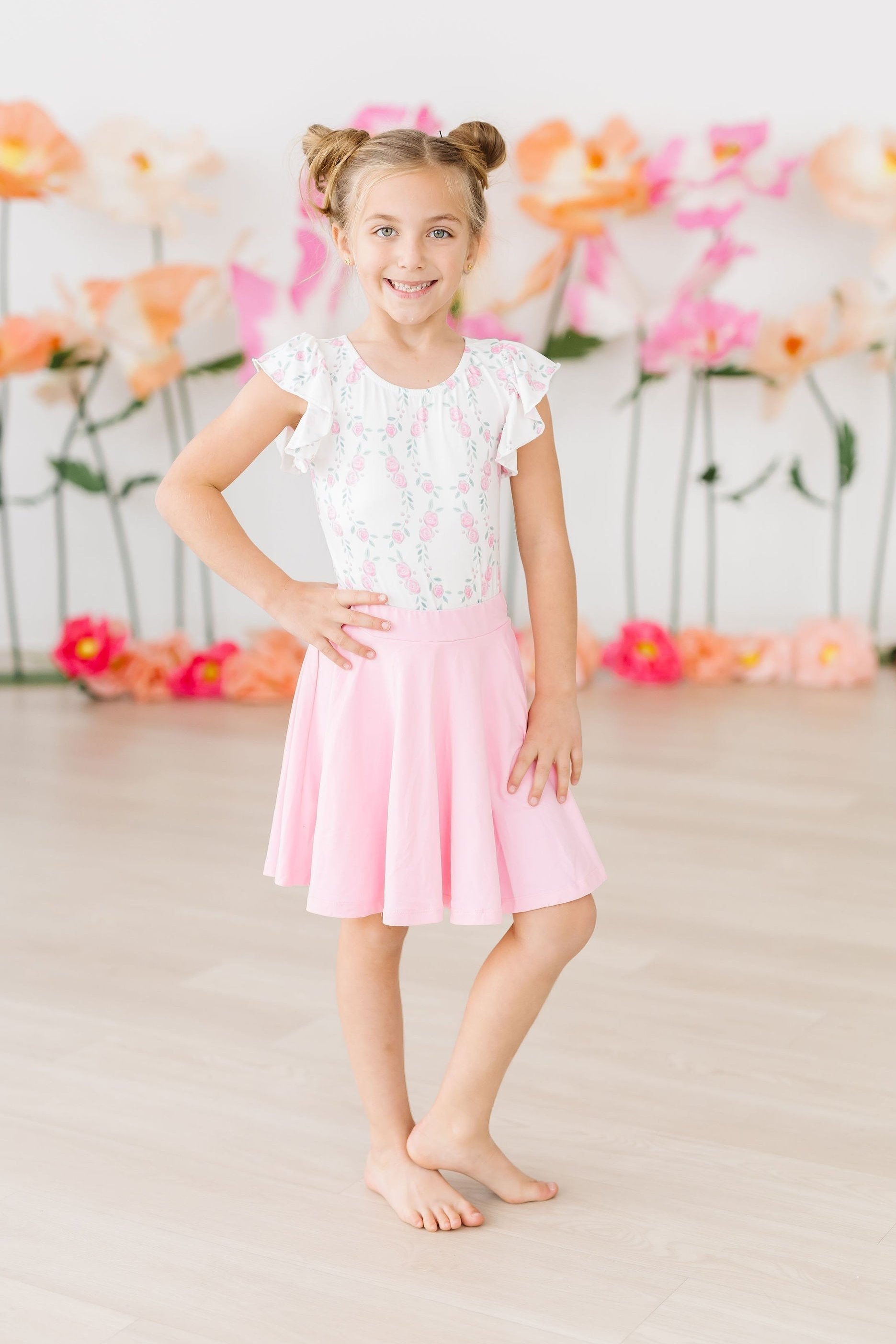 Mila & Rose ® Bubblegum Pink Twirl Skort — side view