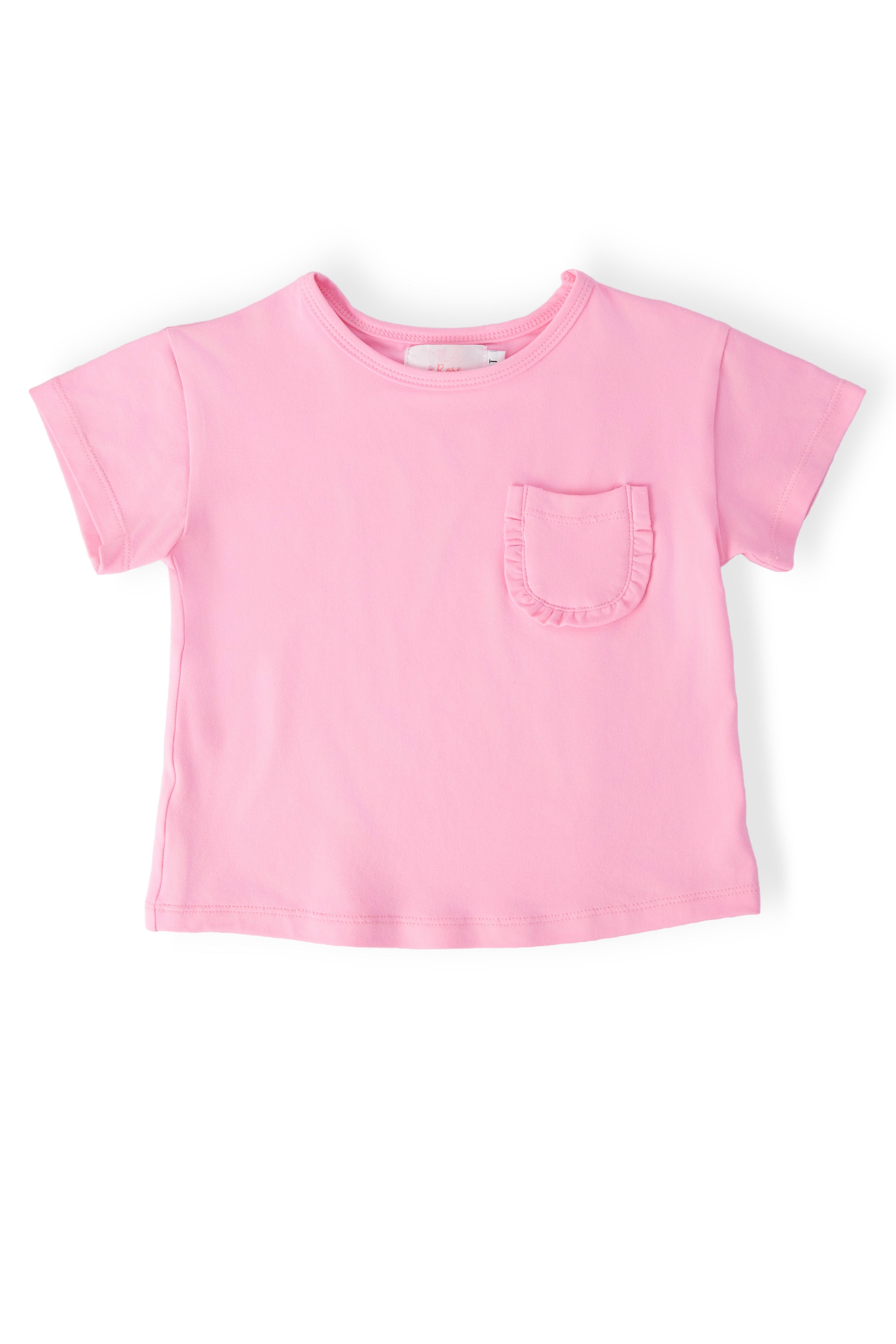 Mila & Rose ® Bubblegum Pink Ruffle Pocket Tee — main product shot