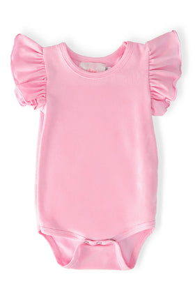 Bubblegum Pink S/S Flutter Bodysuit
