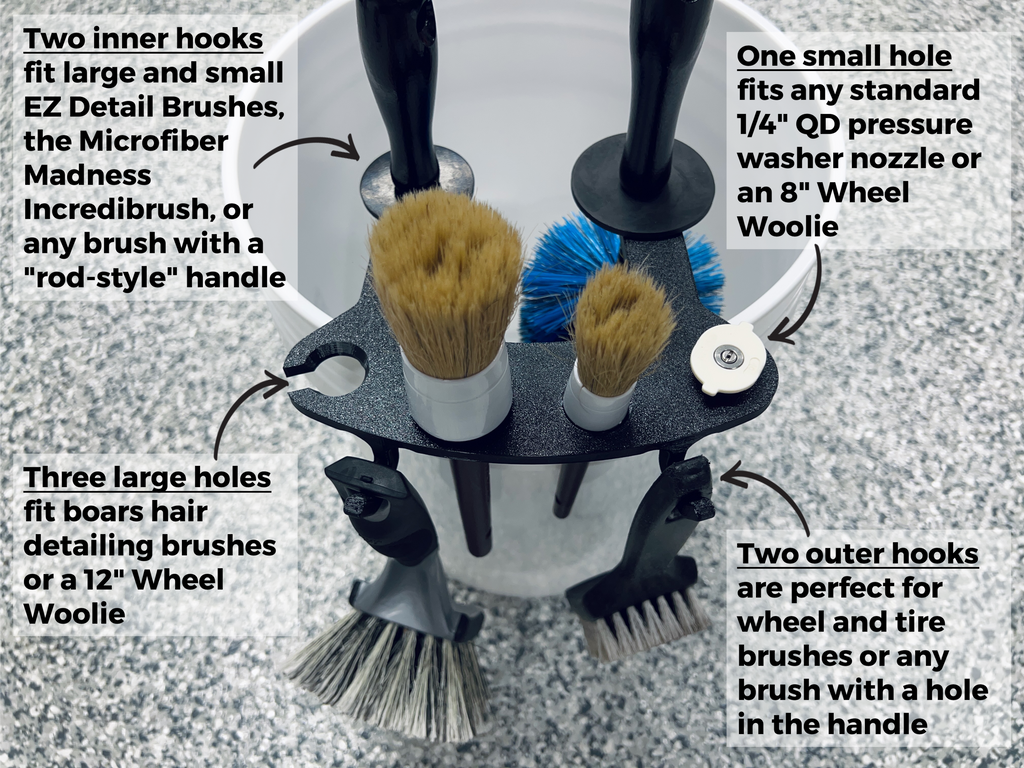 BucketCaddy - Wheel, Tire, & Detailing Brush Organizer for 5-gallon and 6-gallon Car Wash Buckets – Stubby Nozzle Co., view 4
