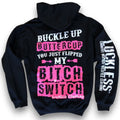 Luckless Outfitters Buckle Up Butter Cup Hoodie — main product shot