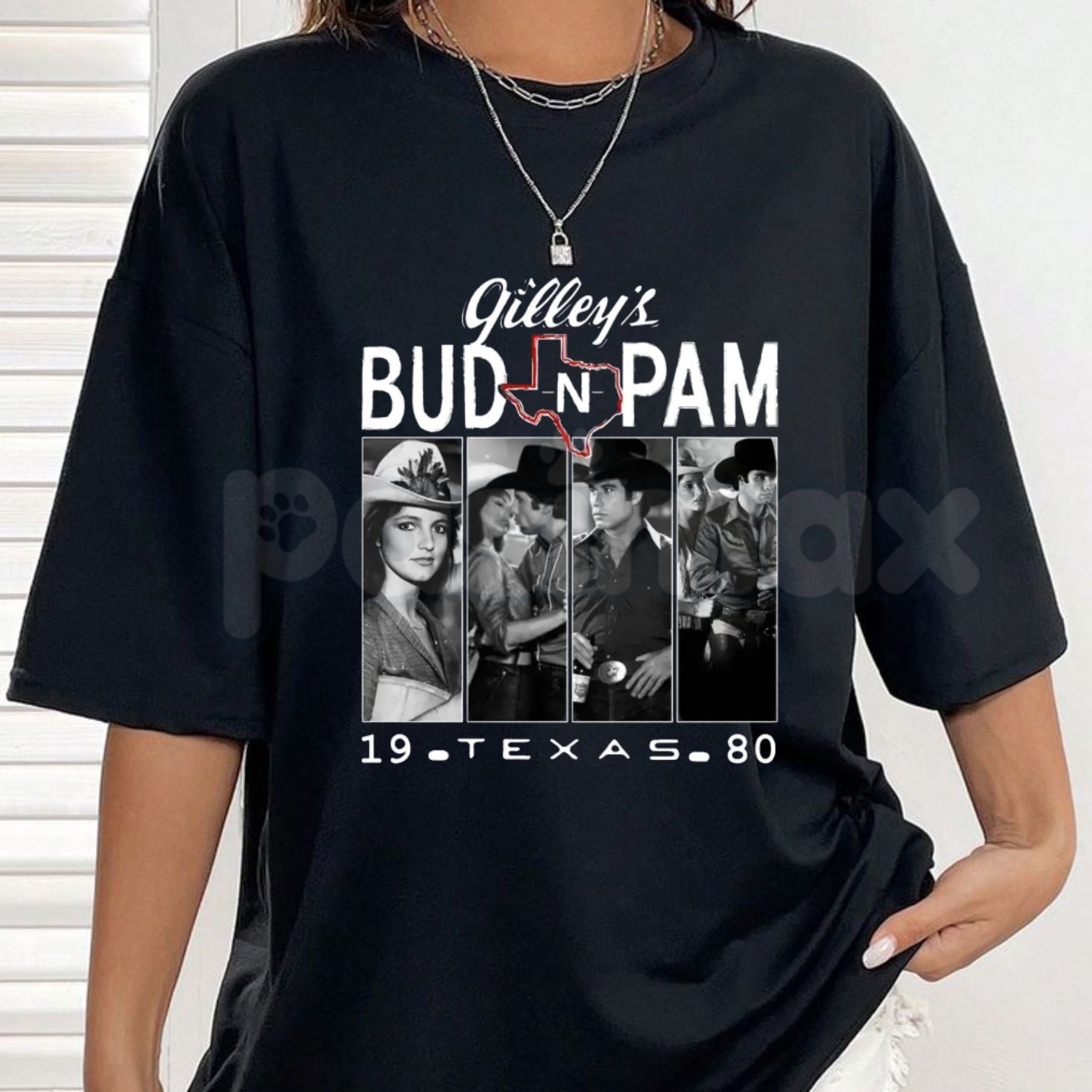 "Bud and Pam" Gilley's Texas T-Shirt – Urban Cowboy Retro Movie Graphic Tee, Premium 100% Cotton Honky-Tonk Top, Soft Lived-In Heavyweight Pasadena Heritage Shirt, Made in USA