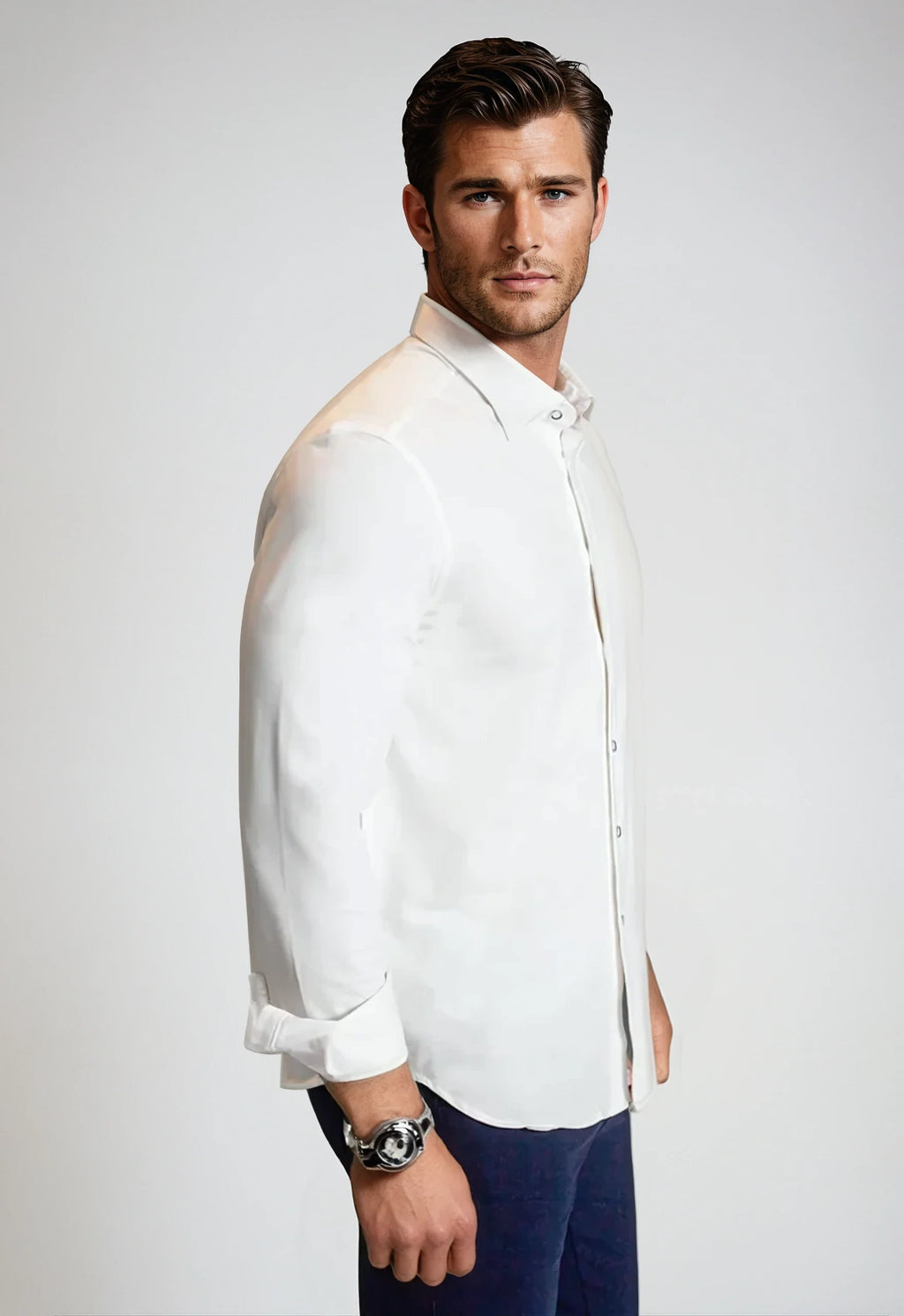 Buki Buki Cinqo 'Single Shot' Long Sleeve Shirt - White — side view