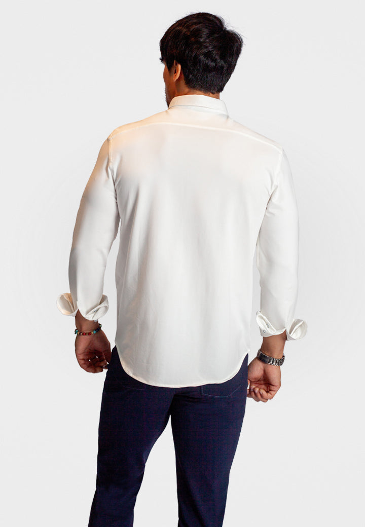 Buki Buki Cinqo 'Single Shot' Long Sleeve Shirt - White — back view